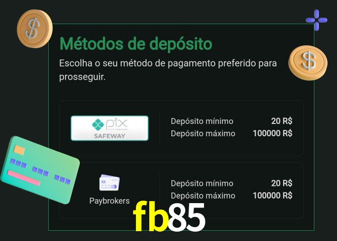 O cassino fb85 oferece uma grande variedade de métodos de pagamento